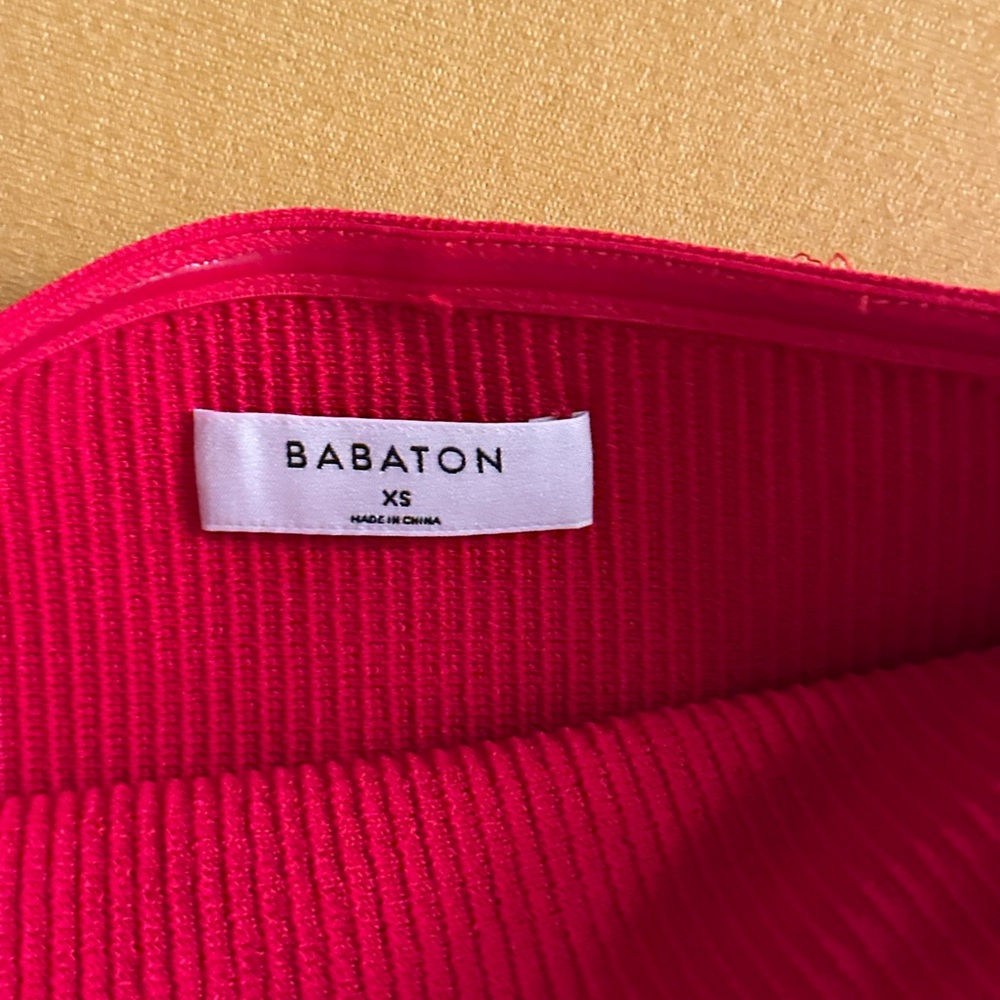 Red Aritzia Strapless Ribbed Top - Picture 3 of 3